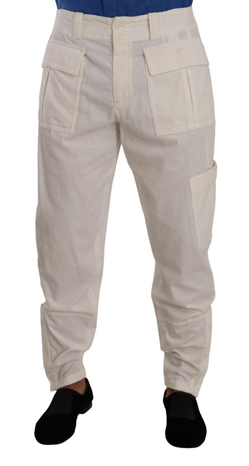 Dolce &amp; Gabbana Elegant Off White Cargo Pants - Normaali istuvuus