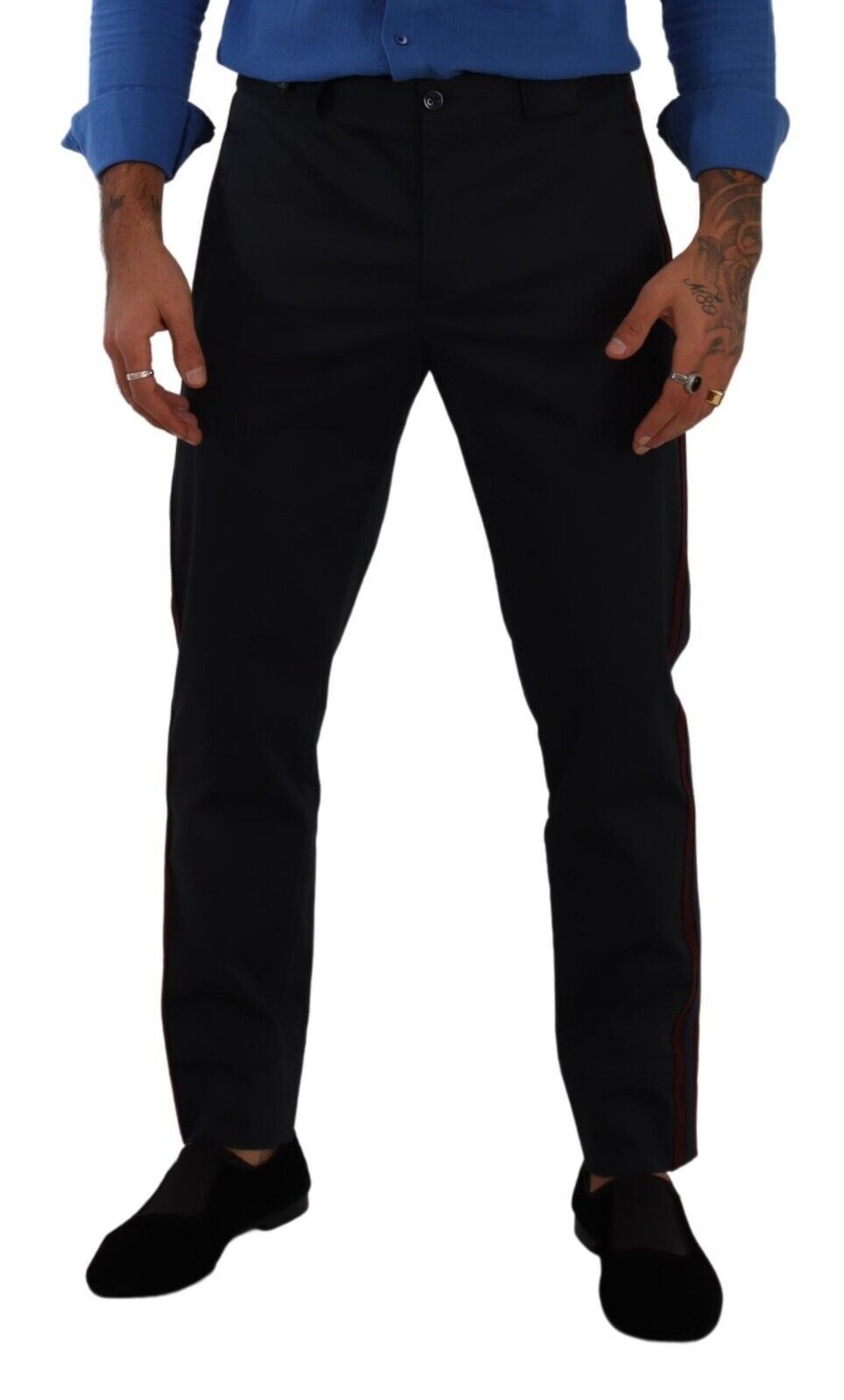 Dolce &amp; Gabbana Chic Slim Fit Chino Pants in Blue