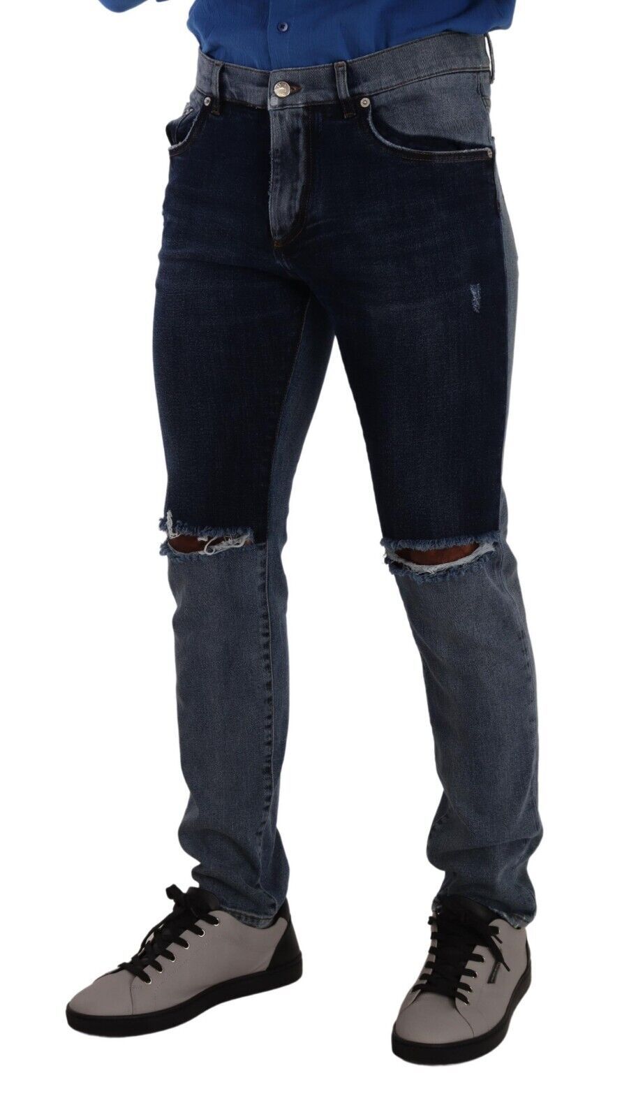 Dolce &amp; Gabbana Chic Slim Fit Ripped Denim