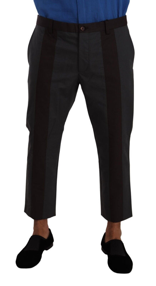 Dolce &amp; Gabbana Elegant Cropped Pants in Grey and Bordeaux Shades