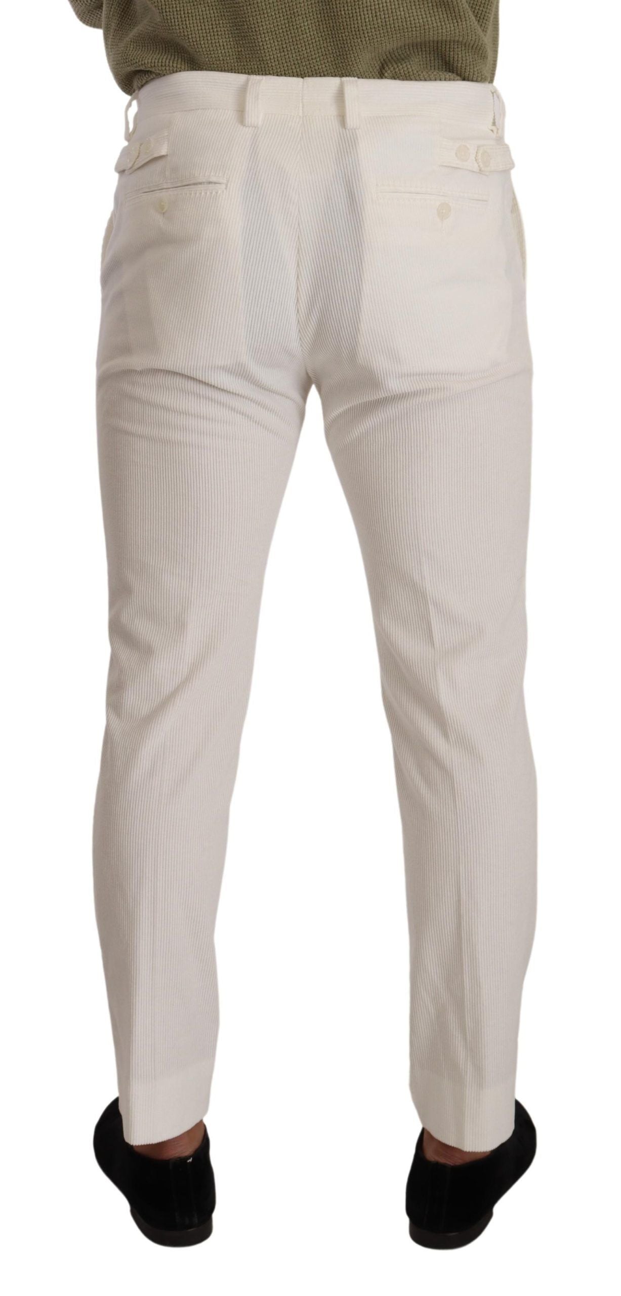 Dolce &amp; Gabbana Elegant Slim Fit Cotton Trousers