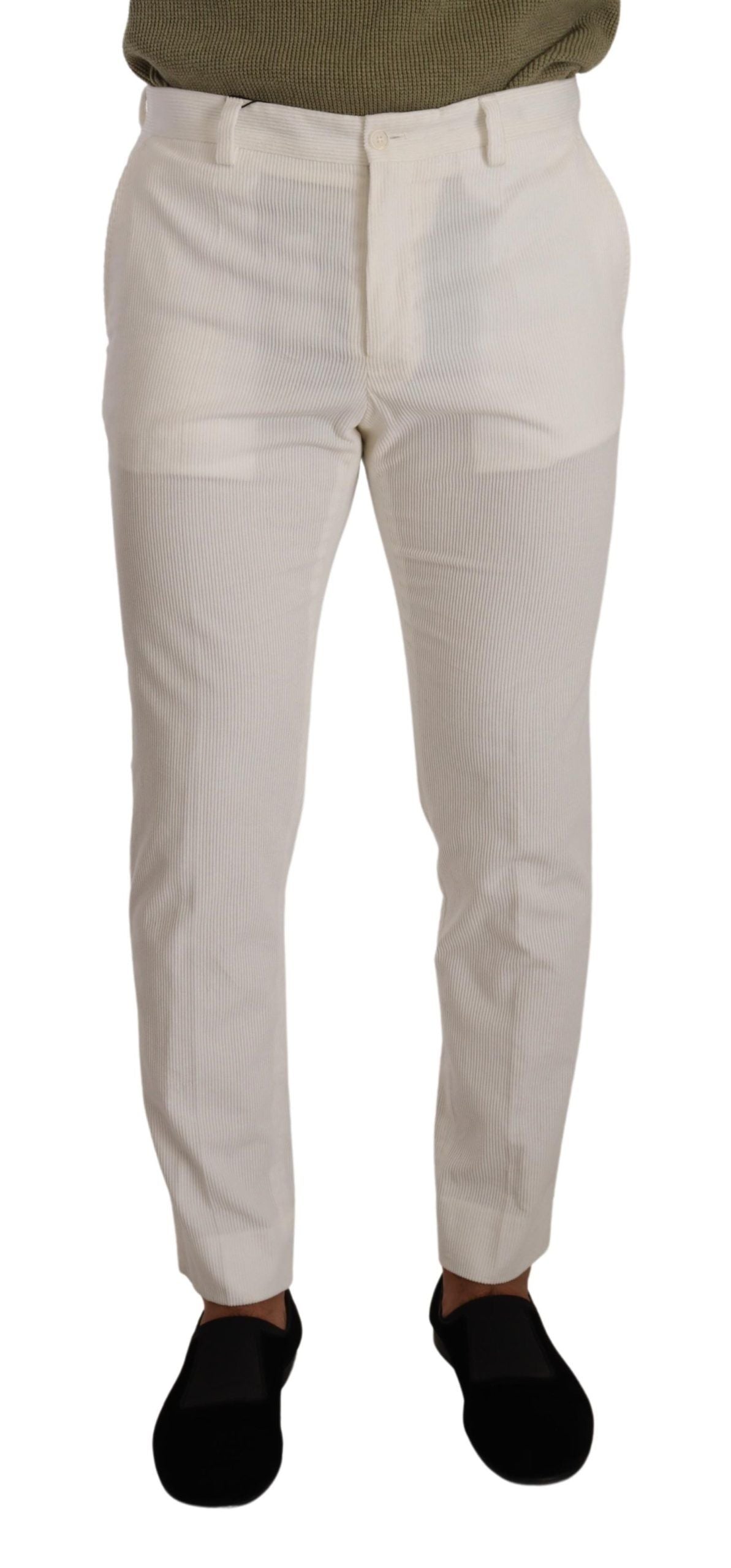 Dolce &amp; Gabbana Elegant Slim Fit Cotton Trousers