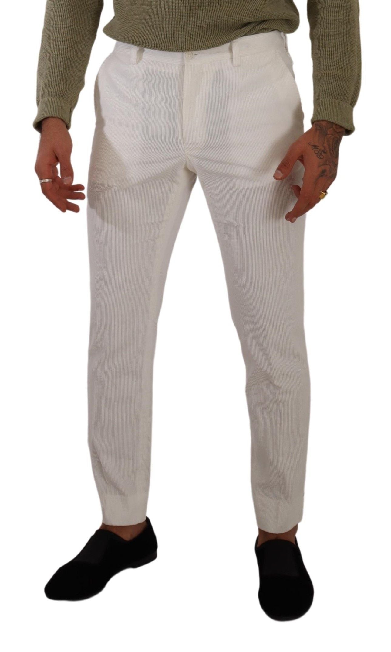 Dolce &amp; Gabbana Elegant Slim Fit Cotton Trousers