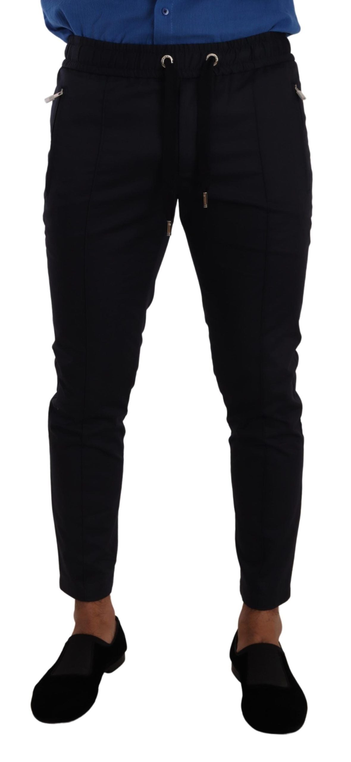 Dolce &amp; Gabbana Elegant dark blue skinny jogging pants