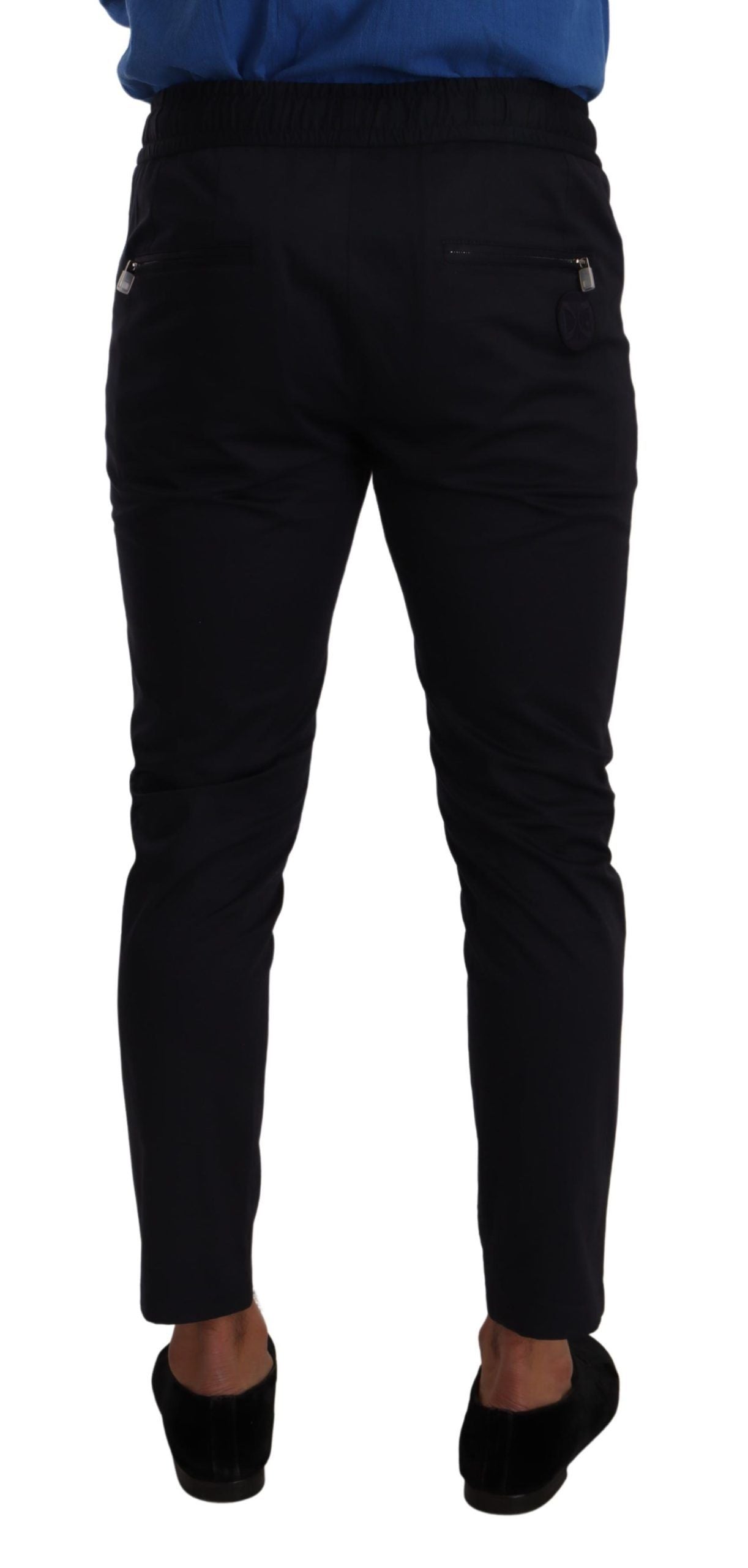 Dolce &amp; Gabbana Elegant dark blue skinny jogging pants