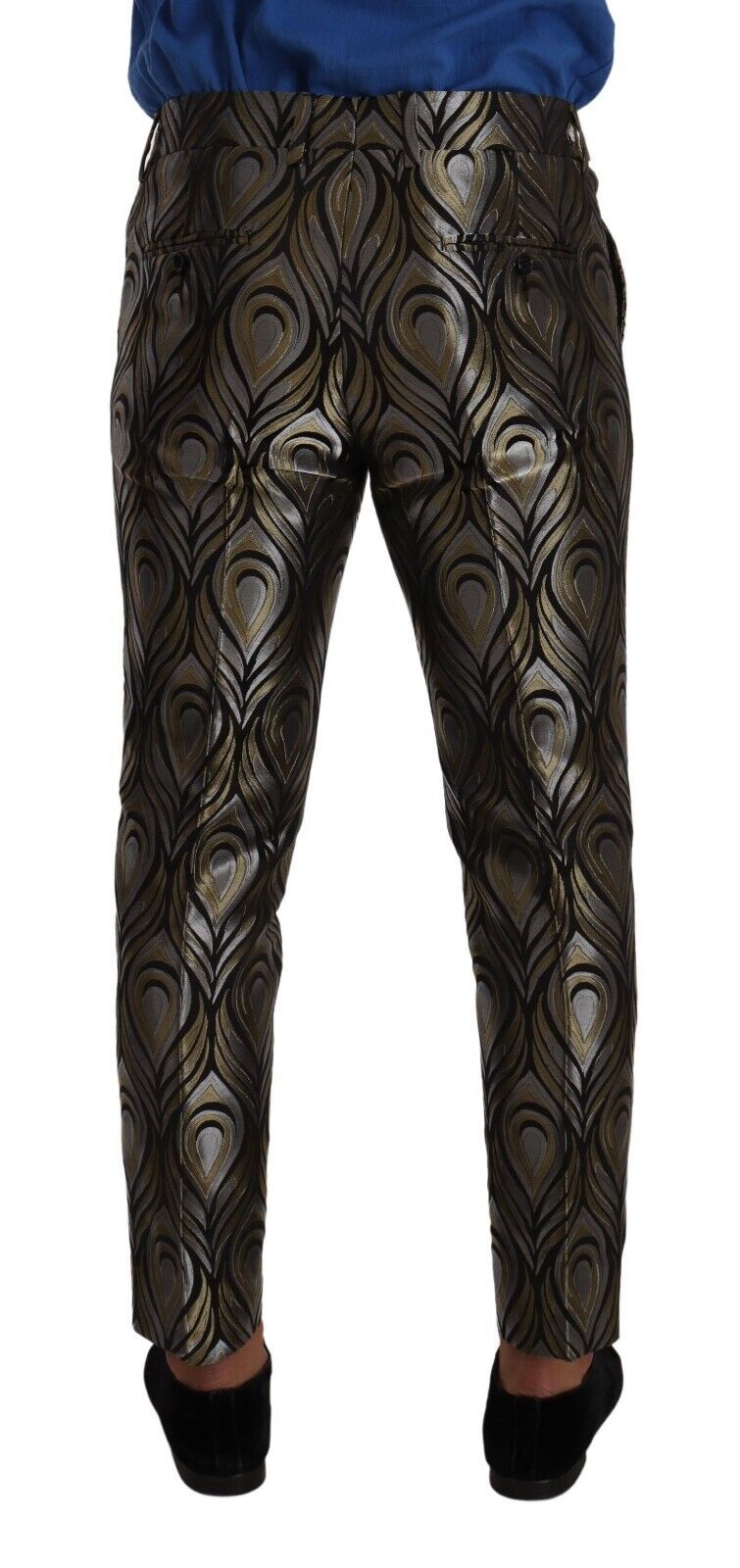 Dolce &amp; Gabbana Elegant Slim Fit Metallic Dress Pants