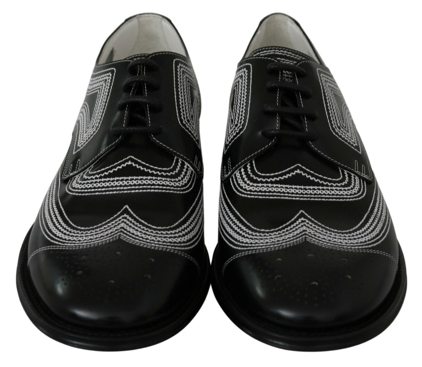 Dolce &amp; Gabbana Elegant Derby Shoes in Black and White