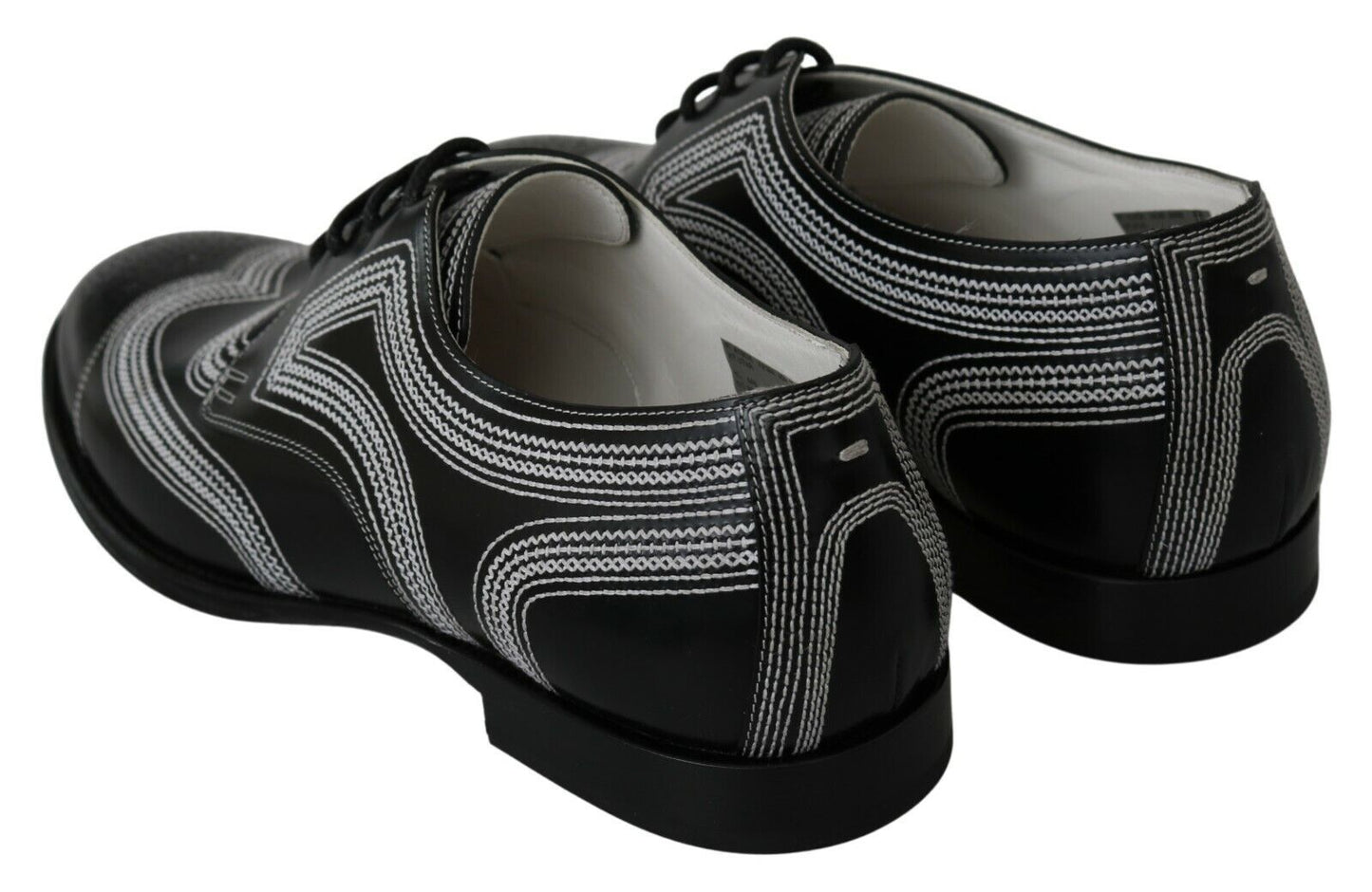 Dolce &amp; Gabbana Elegant Derby Shoes in Black and White