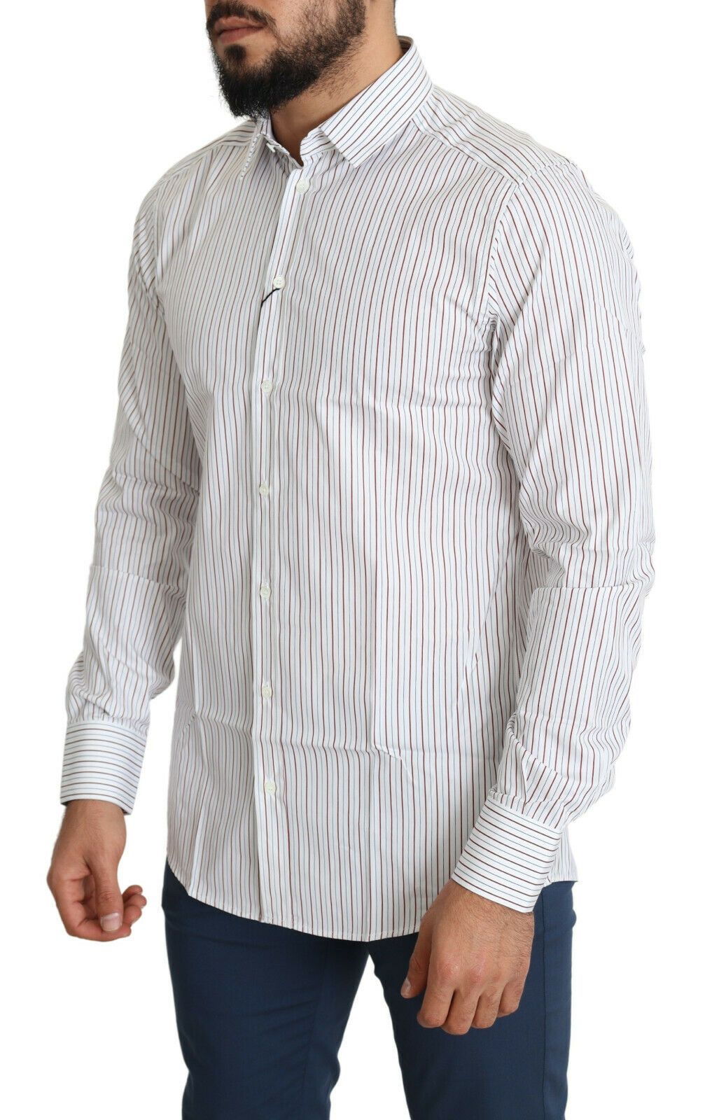 Dolce &amp; Gabbana Elegant white striped cotton shirt