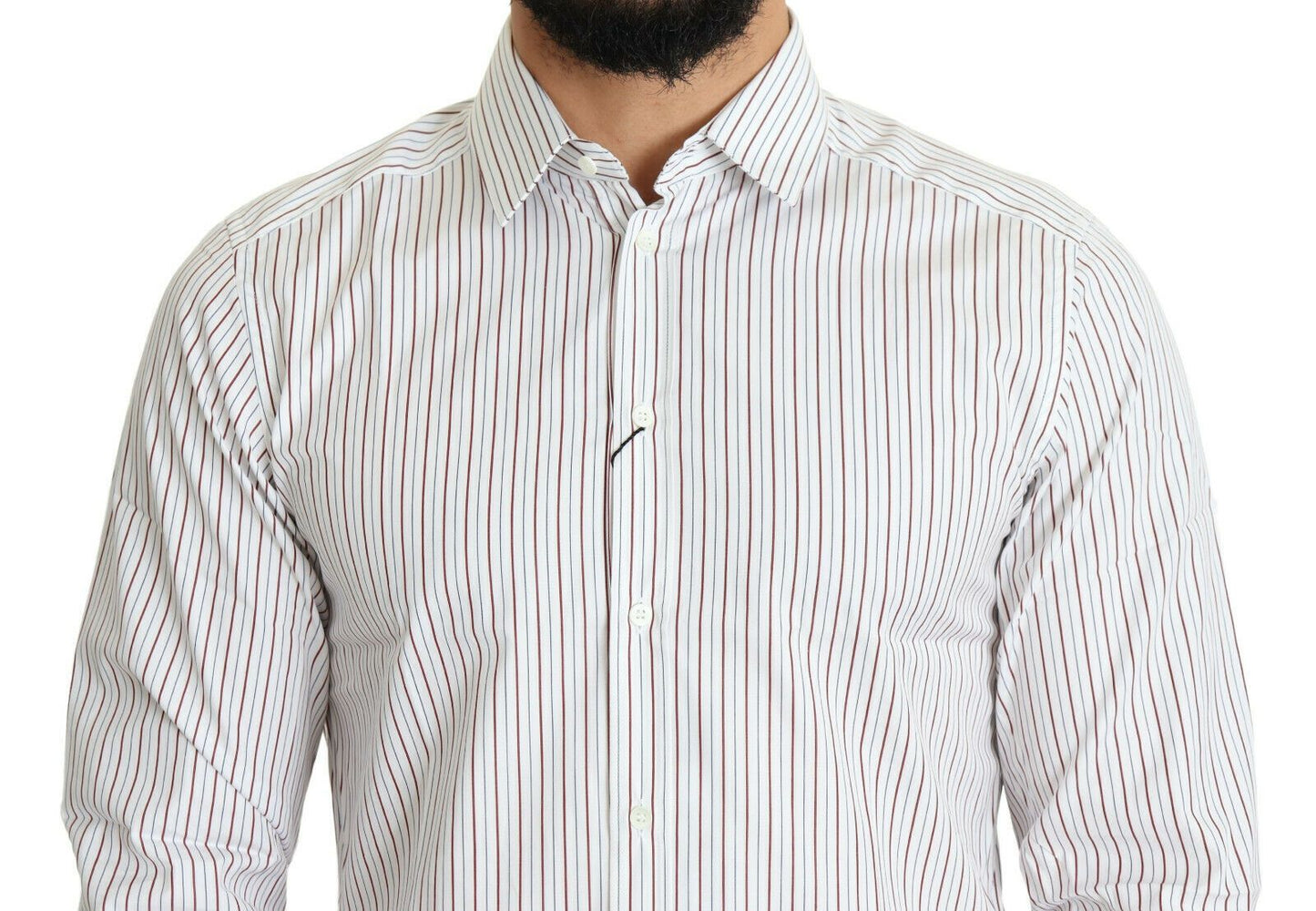 Dolce &amp; Gabbana Elegant white striped cotton shirt