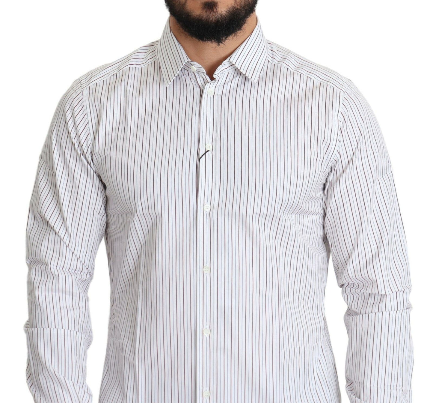 Dolce &amp; Gabbana Elegant white striped cotton shirt