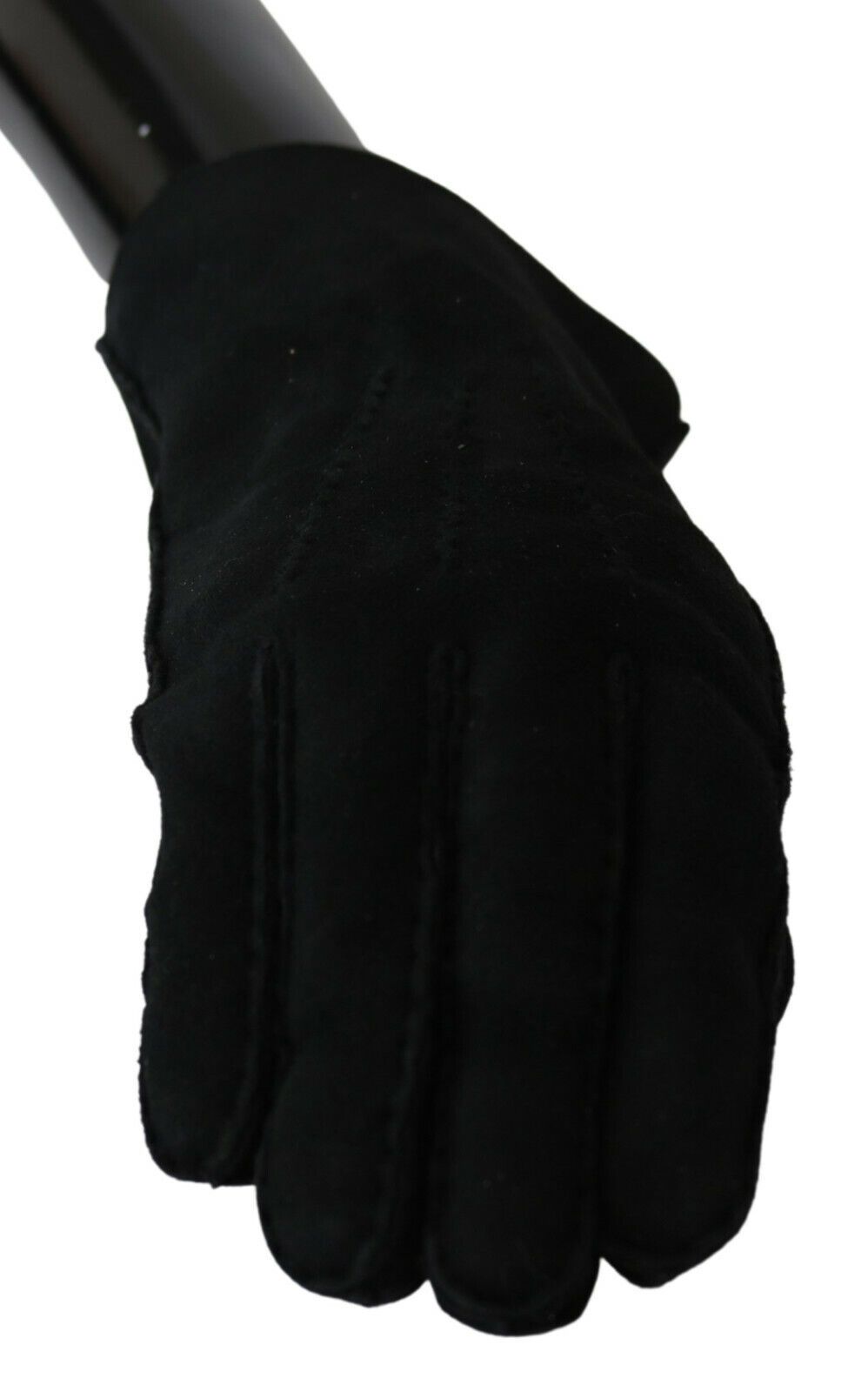 Dolce &amp; Gabbana Elegant Black Leather Biker Gloves -hanskat