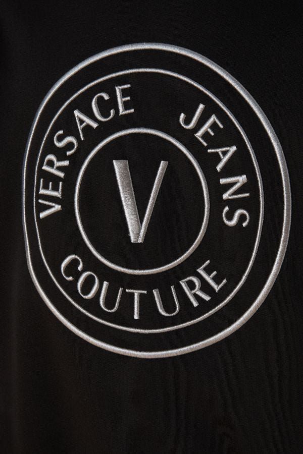 Versace Jeans Kaunis musta puuvillainen huppari