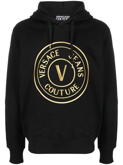 Versace Jeans Schickes schwarzes Sweatshirt mit Kapuze