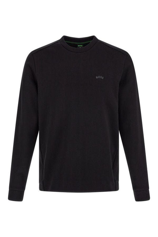 Hugo Boss Elegant round neck sweatshirt in black cotton