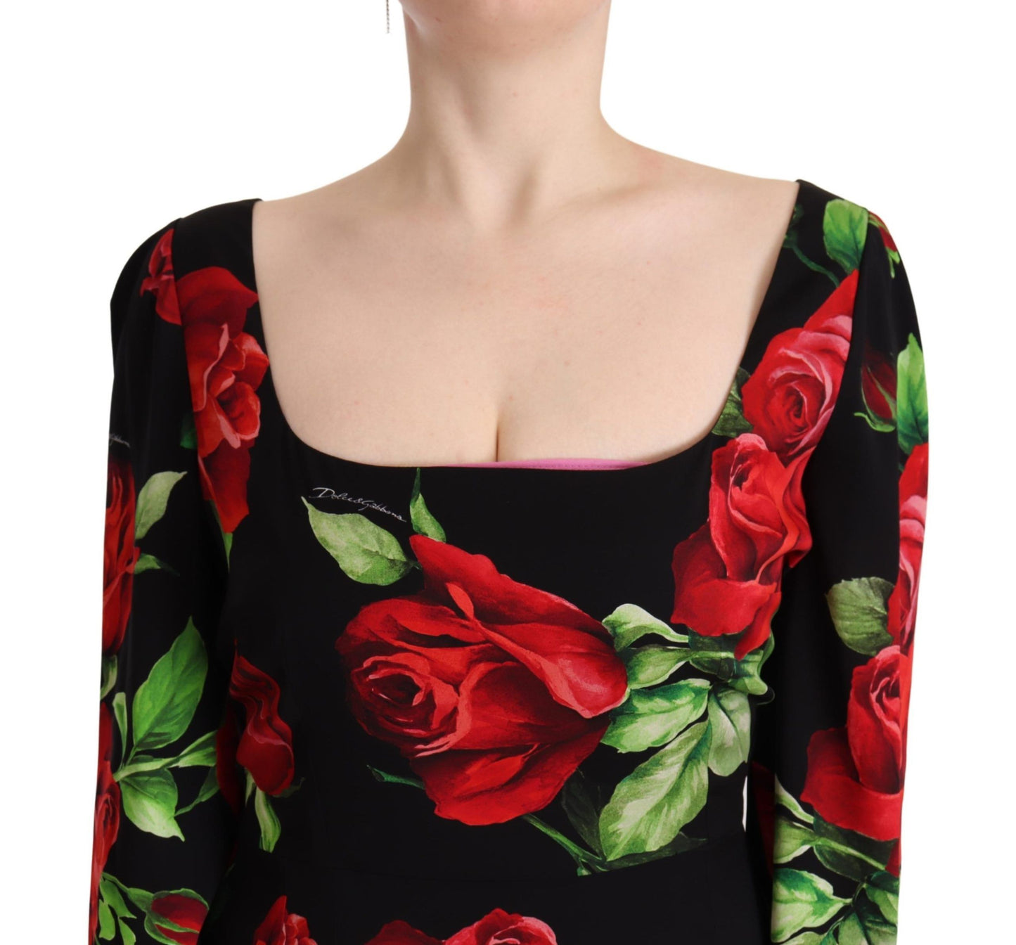 Dolce &amp; Gabbana Elegant floral print silk sheath dress