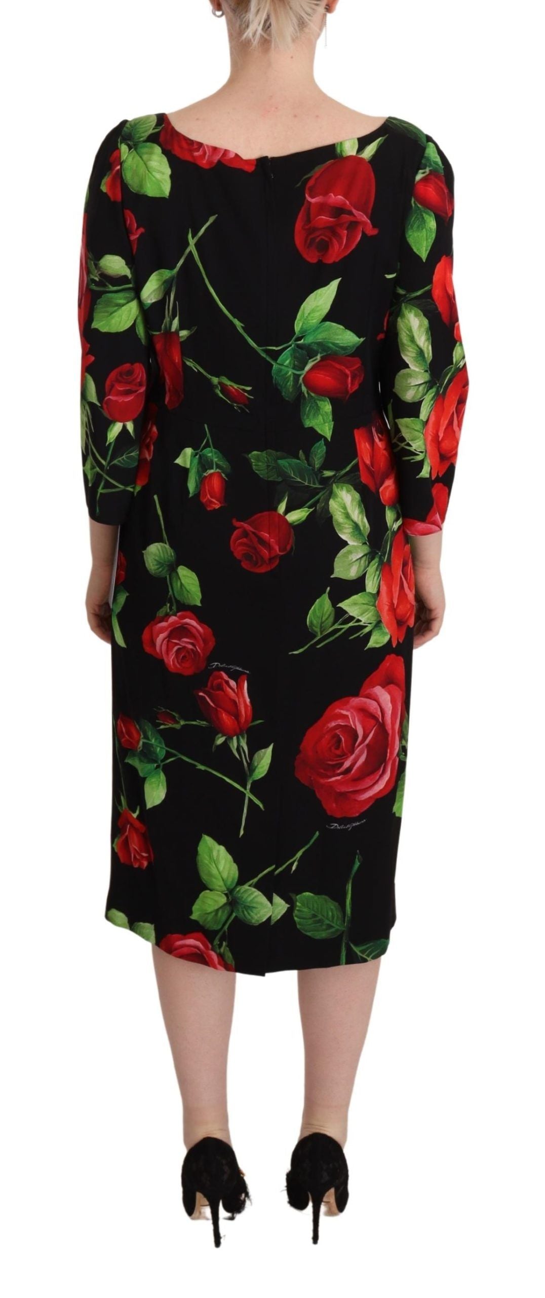 Dolce &amp; Gabbana Elegant floral print silk sheath dress