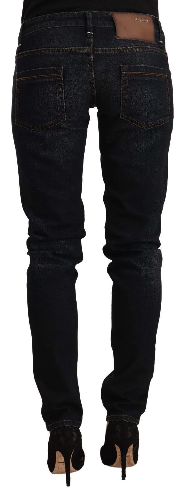 Acht Schicke schwarze gewaschene Skinny Jeans für Sie