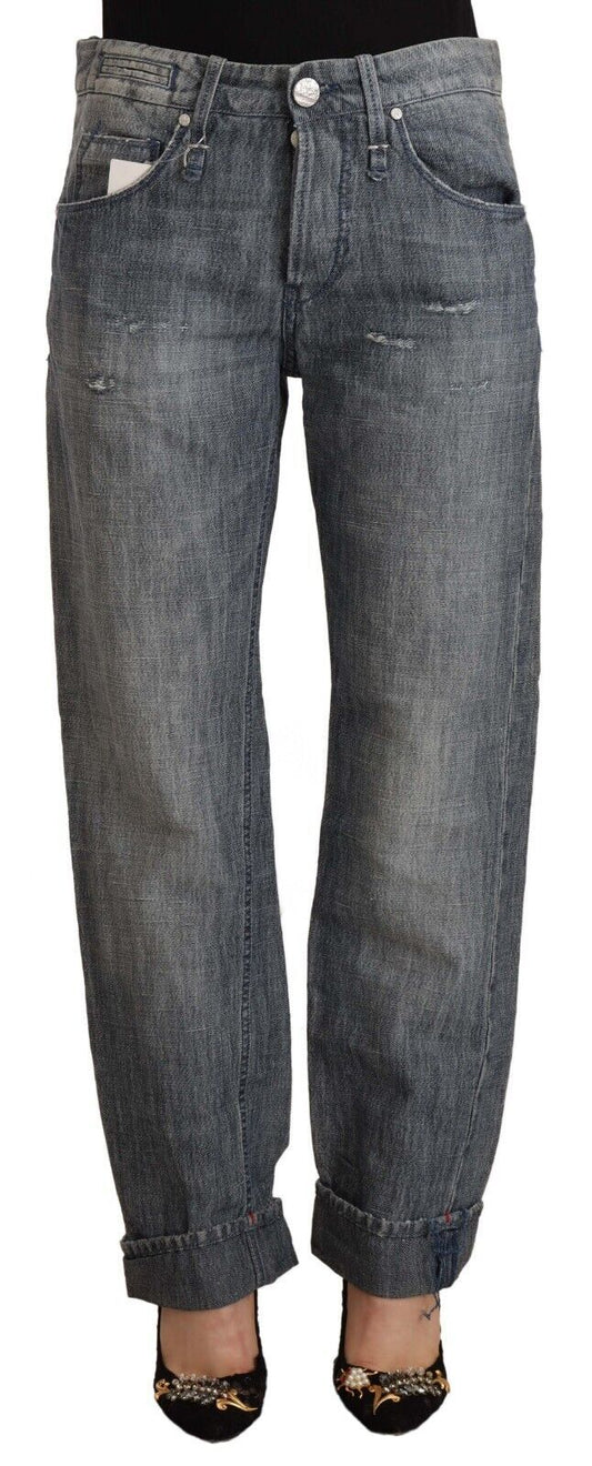 Eight Chic Gray Washed Straight Cut Jeans