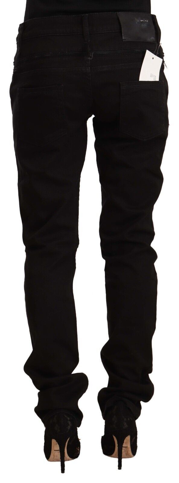 Acht Schicke schwarze Skinny Jeans mit niedriger Taille