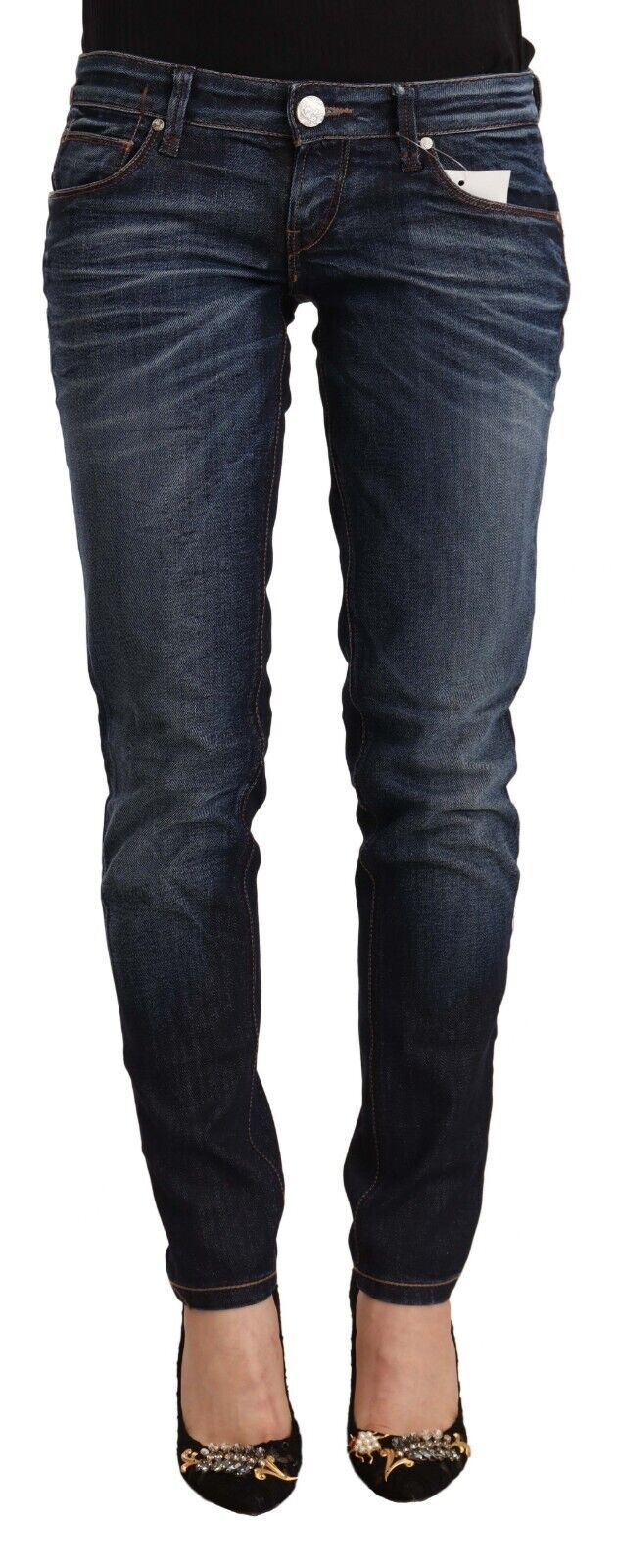 Acht Schicke Skinny Denim Jeans mit niedriger Taille