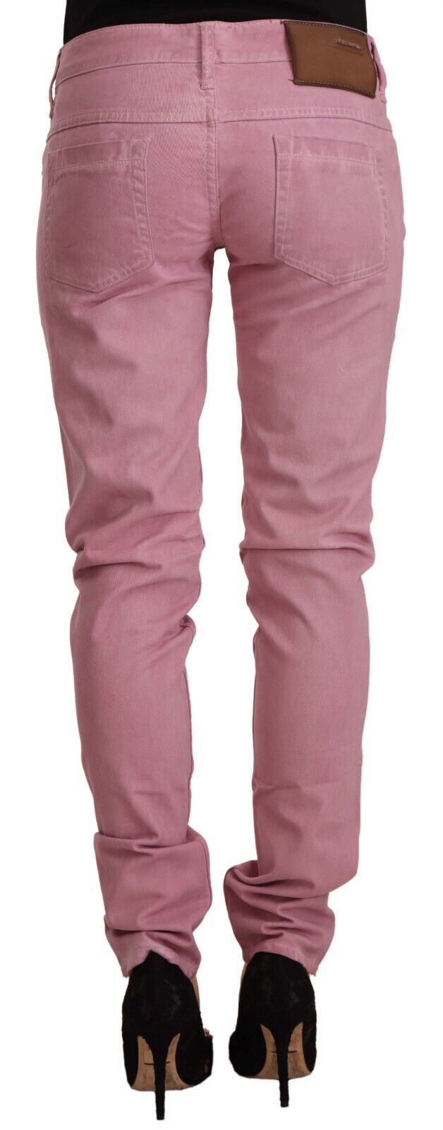 Acht Elegante rosa Slim Fit Denim Jeans