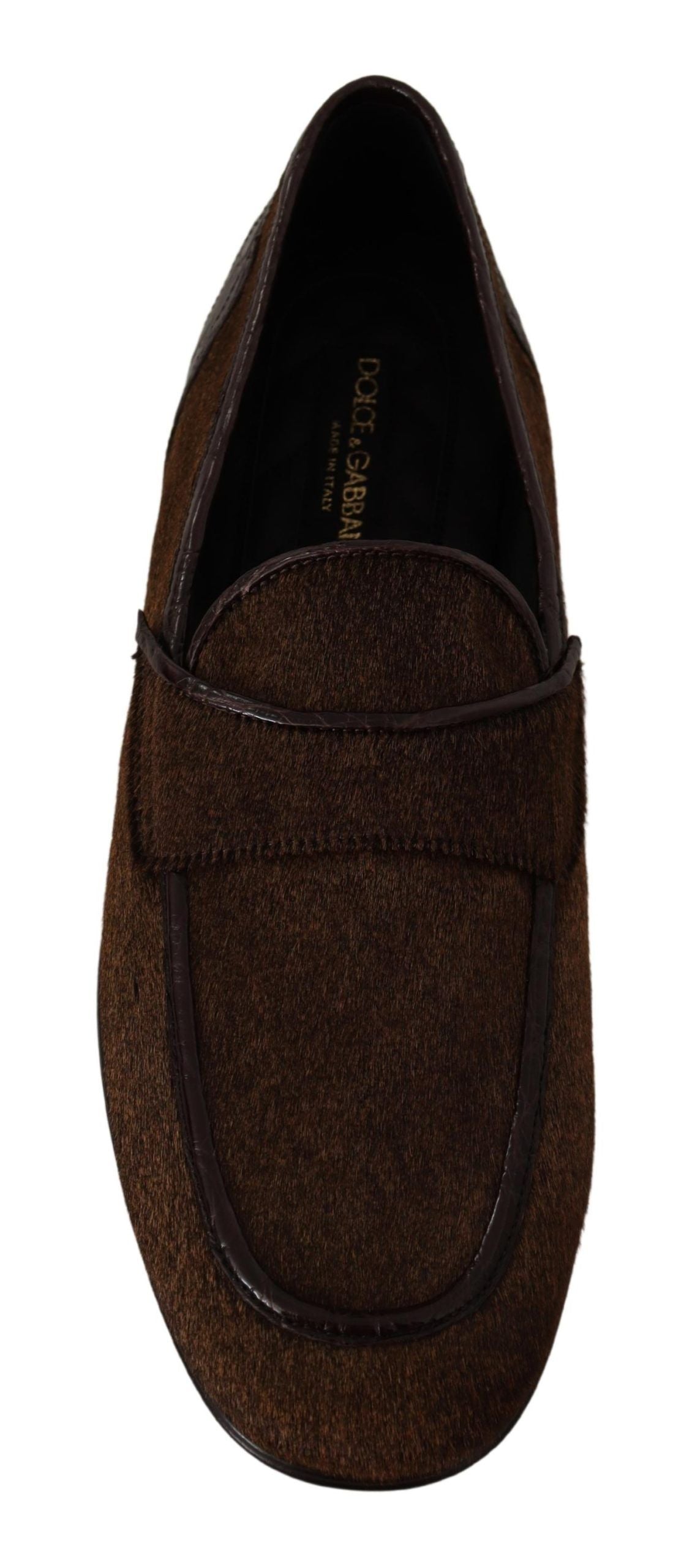 Dolce & Gabbana Elegante braune Loafers aus Kaimanleder