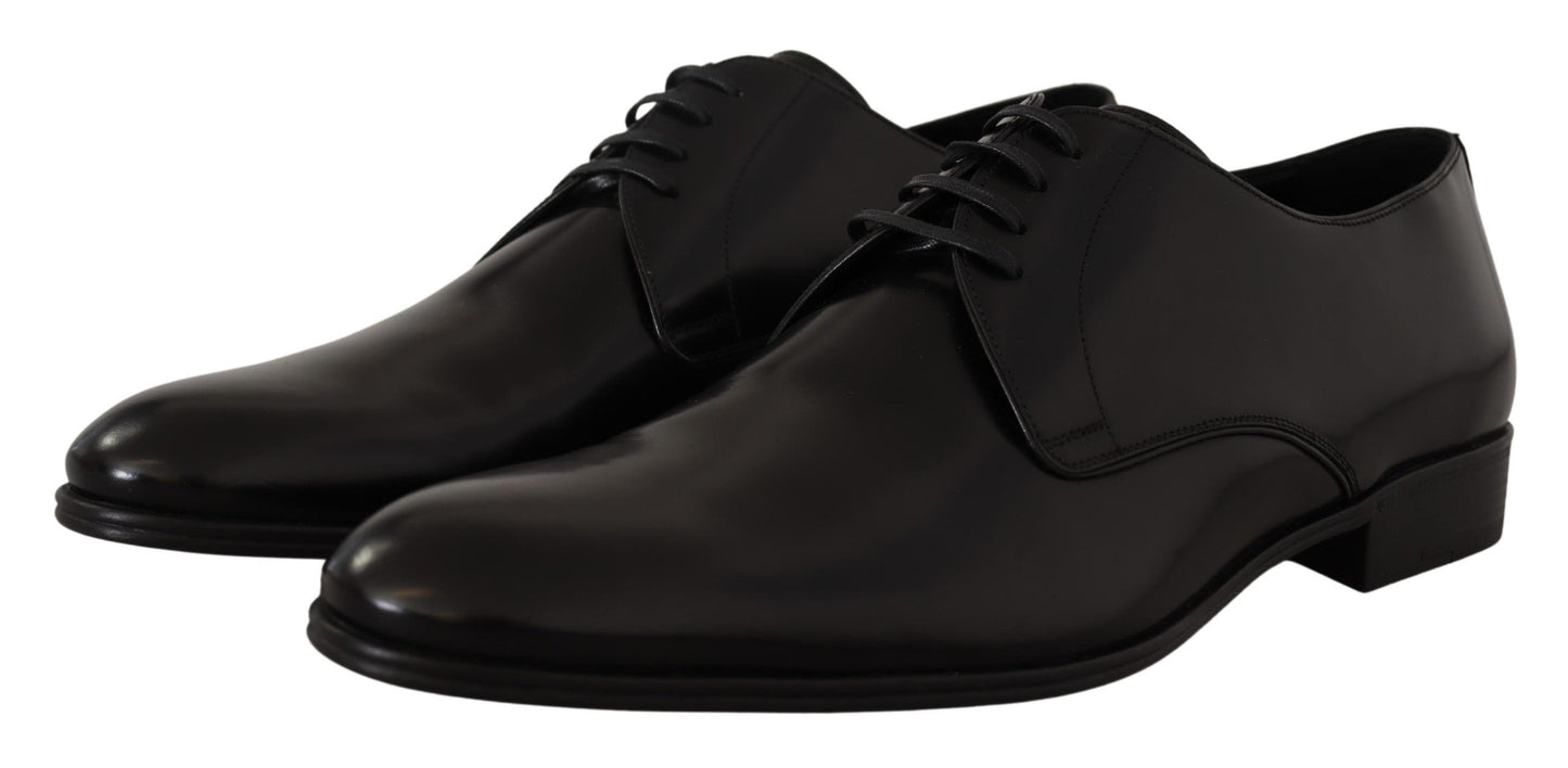 Dolce & Gabbana Elegante Derby-Schuhe aus schwarzem Leder