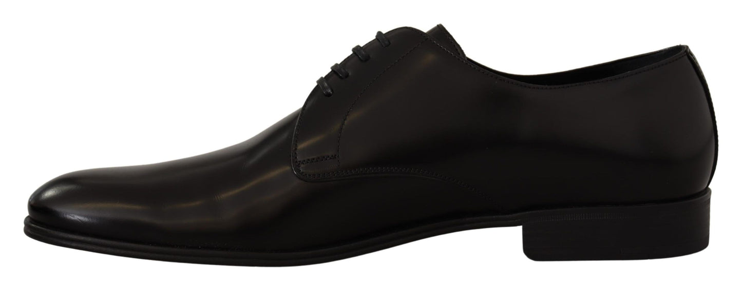 Dolce & Gabbana Elegante Derby-Schuhe aus schwarzem Leder