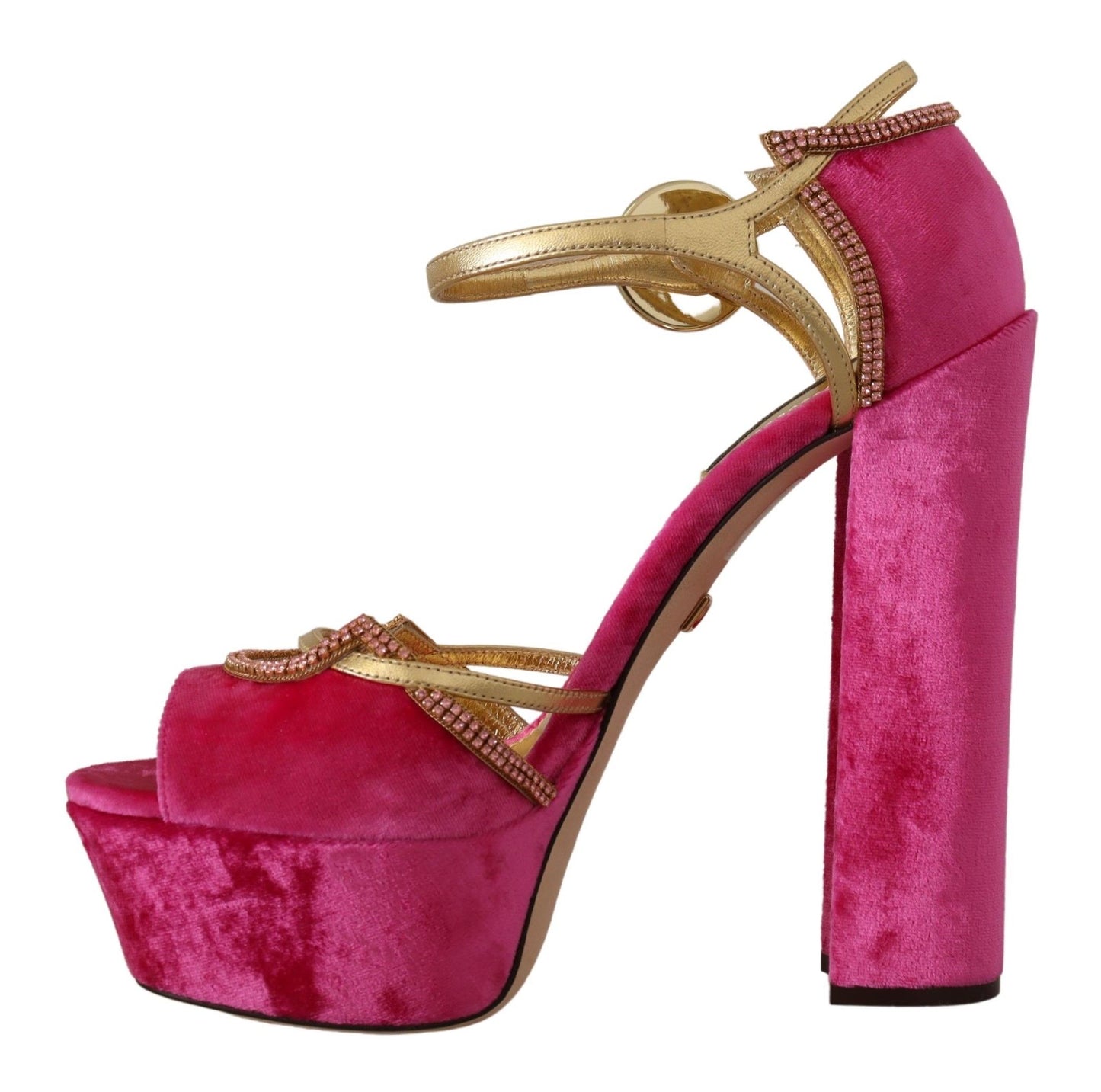 Dolce &amp; Gabbana Ethereal sandals in pink velvet and crystal