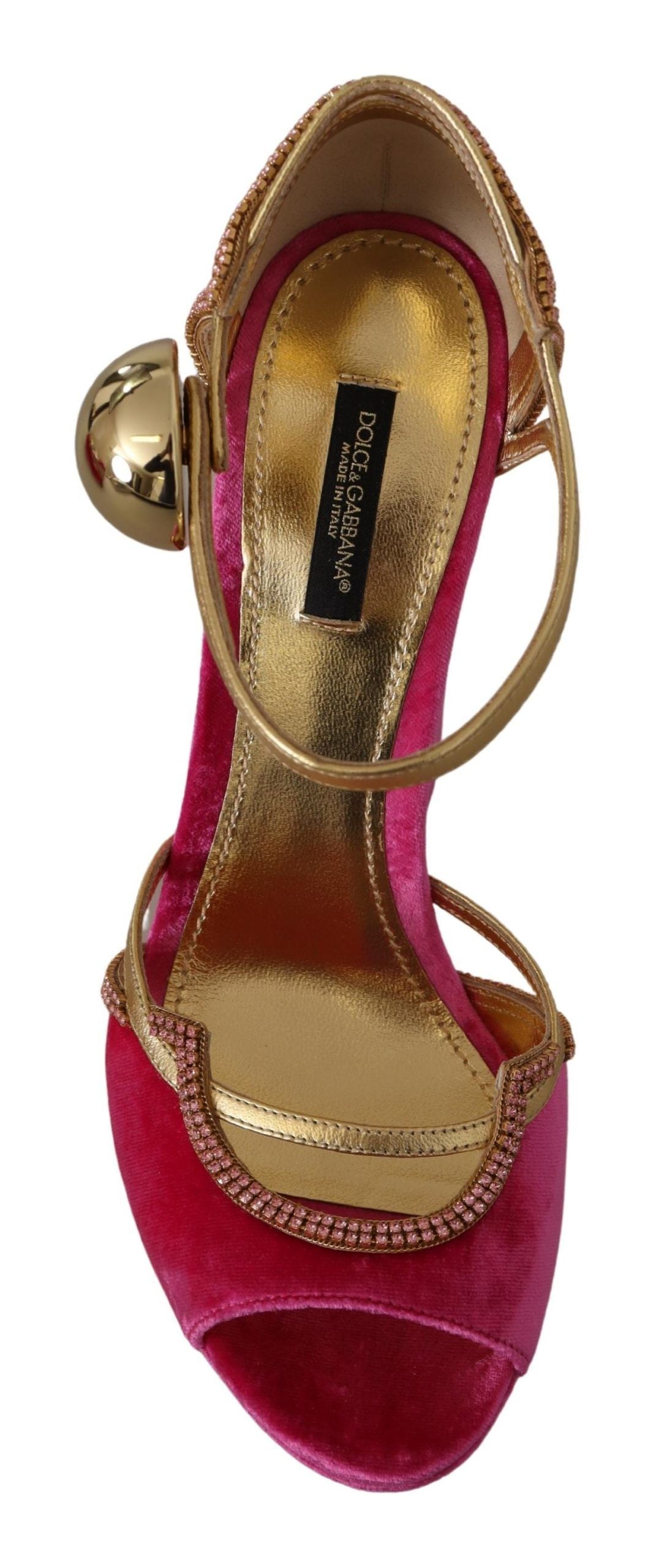 Dolce &amp; Gabbana Ethereal sandals in pink velvet and crystal