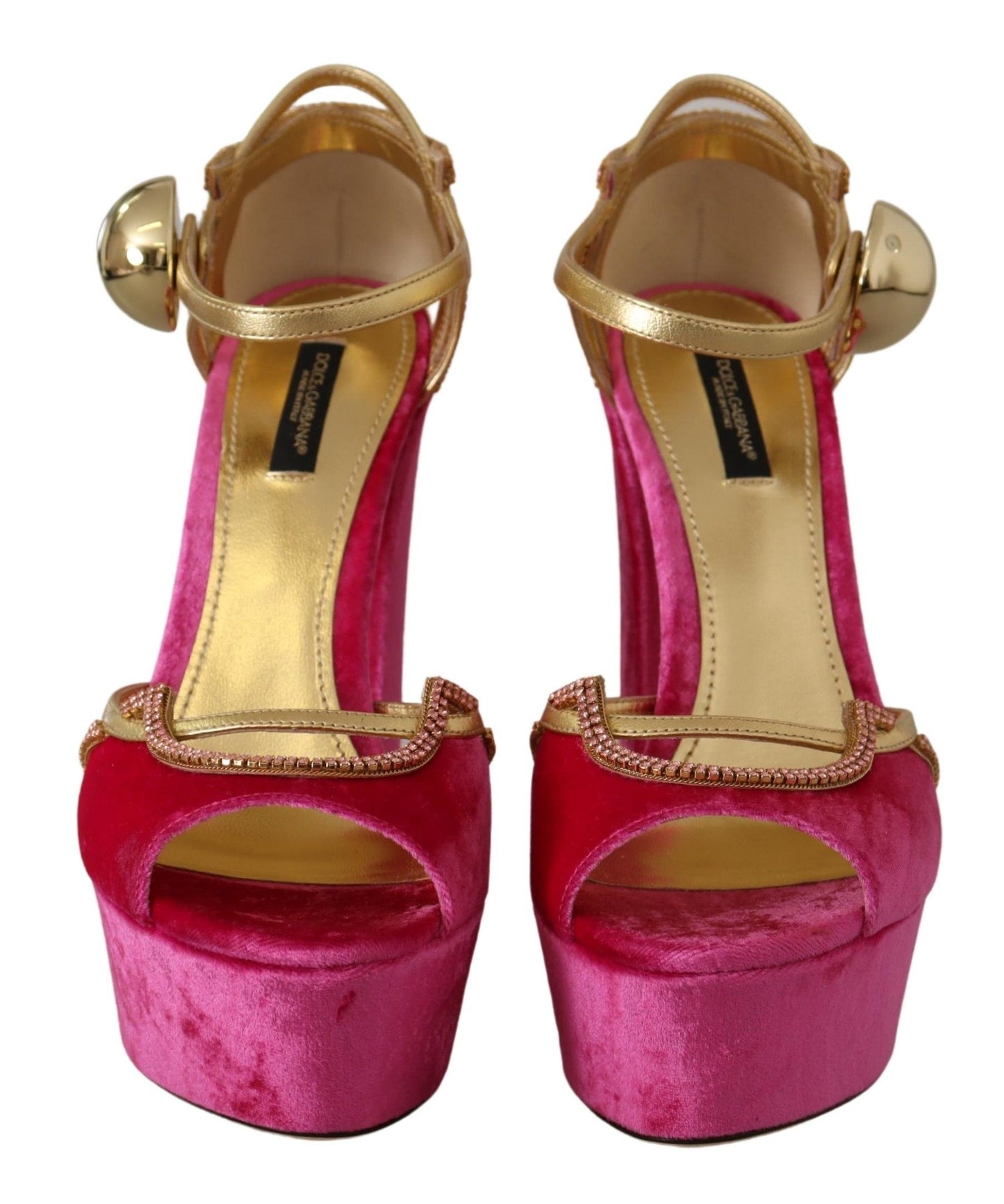 Dolce &amp; Gabbana Ethereal sandals in pink velvet and crystal