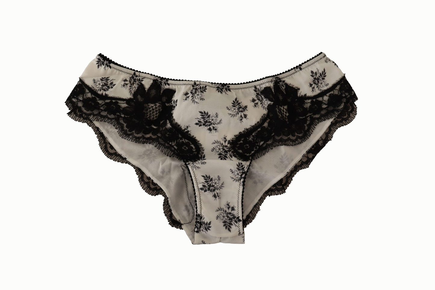 Dolce & Gabbana Eleganter weißer Seidenslip aus Spitze