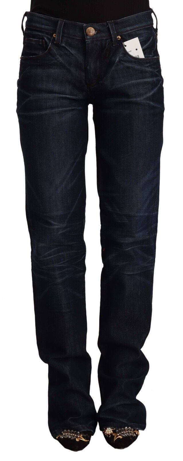 Ermanno Scervino Schicke dunkelblaue Jeans mit mittlerer Taille