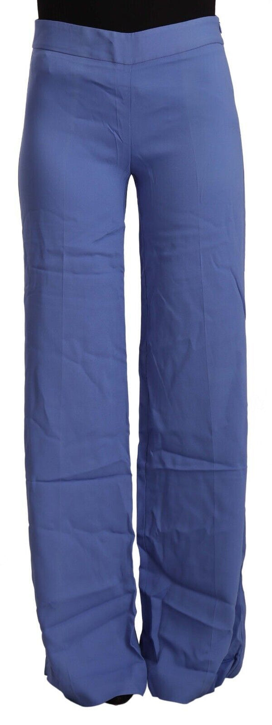 P.A.R.O.S.H. Schicke blaue Hose mit weitem Bein und hoher Taille