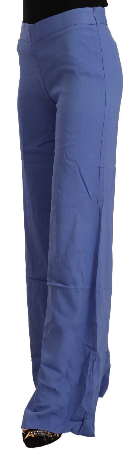 P.A.R.O.S.H. Schicke blaue Hose mit weitem Bein und hoher Taille