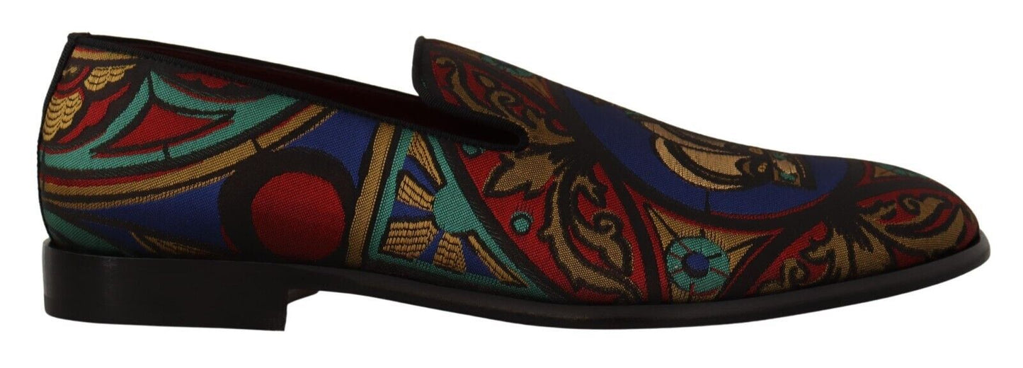 Dolce & Gabbana Multicolor Jacquard Slipper Pantoffeln