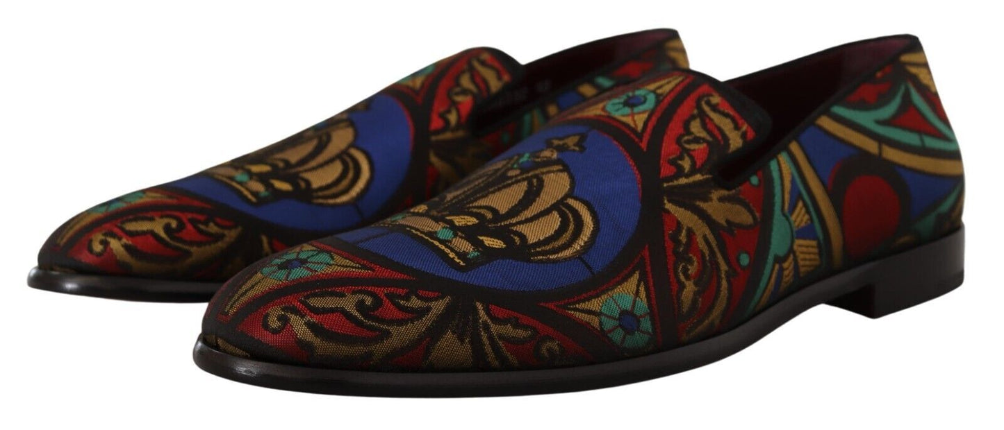 Dolce & Gabbana Multicolor Jacquard Slipper Pantoffeln