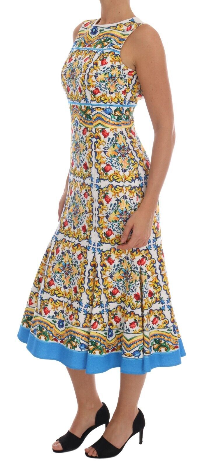 Dolce & Gabbana Majolika Print Midi-Etuikleid