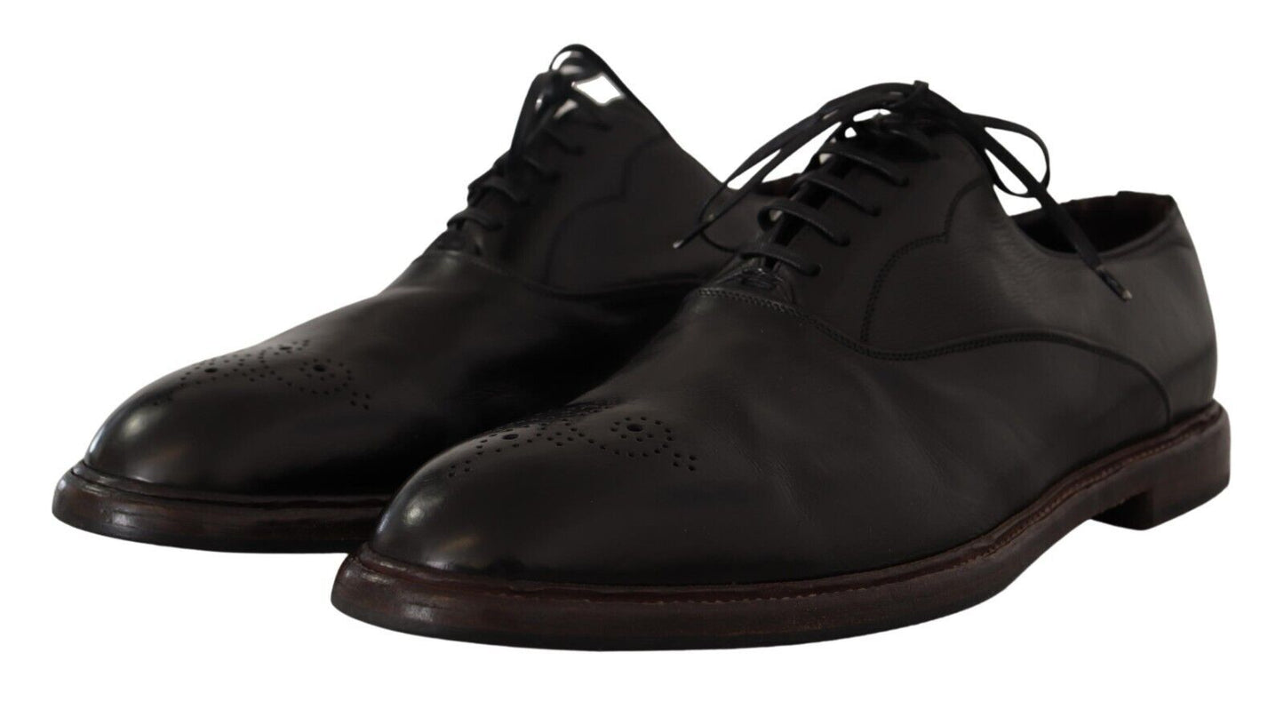 Dolce & Gabbana Elegante Schwarze Leder Derby Formale Schuhe