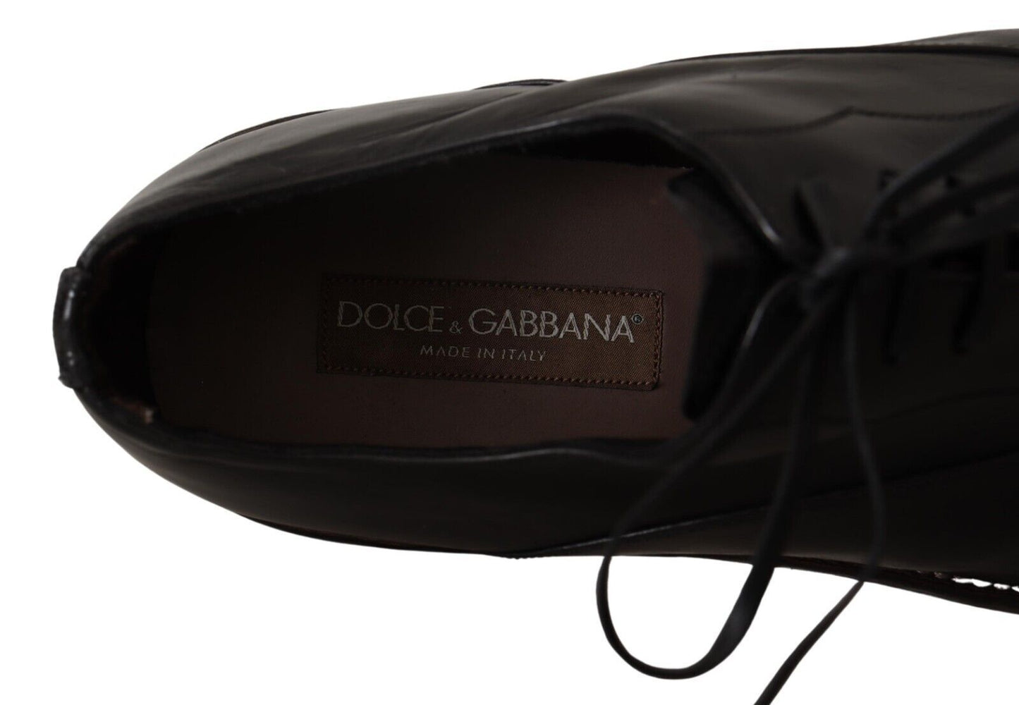 Dolce & Gabbana Elegante Schwarze Leder Derby Formale Schuhe