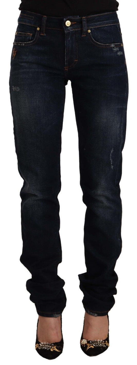 GF Ferre Schicke Skinny Jeans mit mittlerer Taille in dunkelblauer Waschung