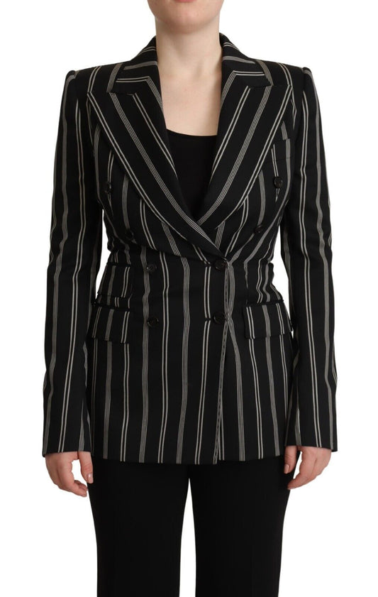 Dolce & Gabbana Elegante gestreifte Stretch-Jacke aus Wolle