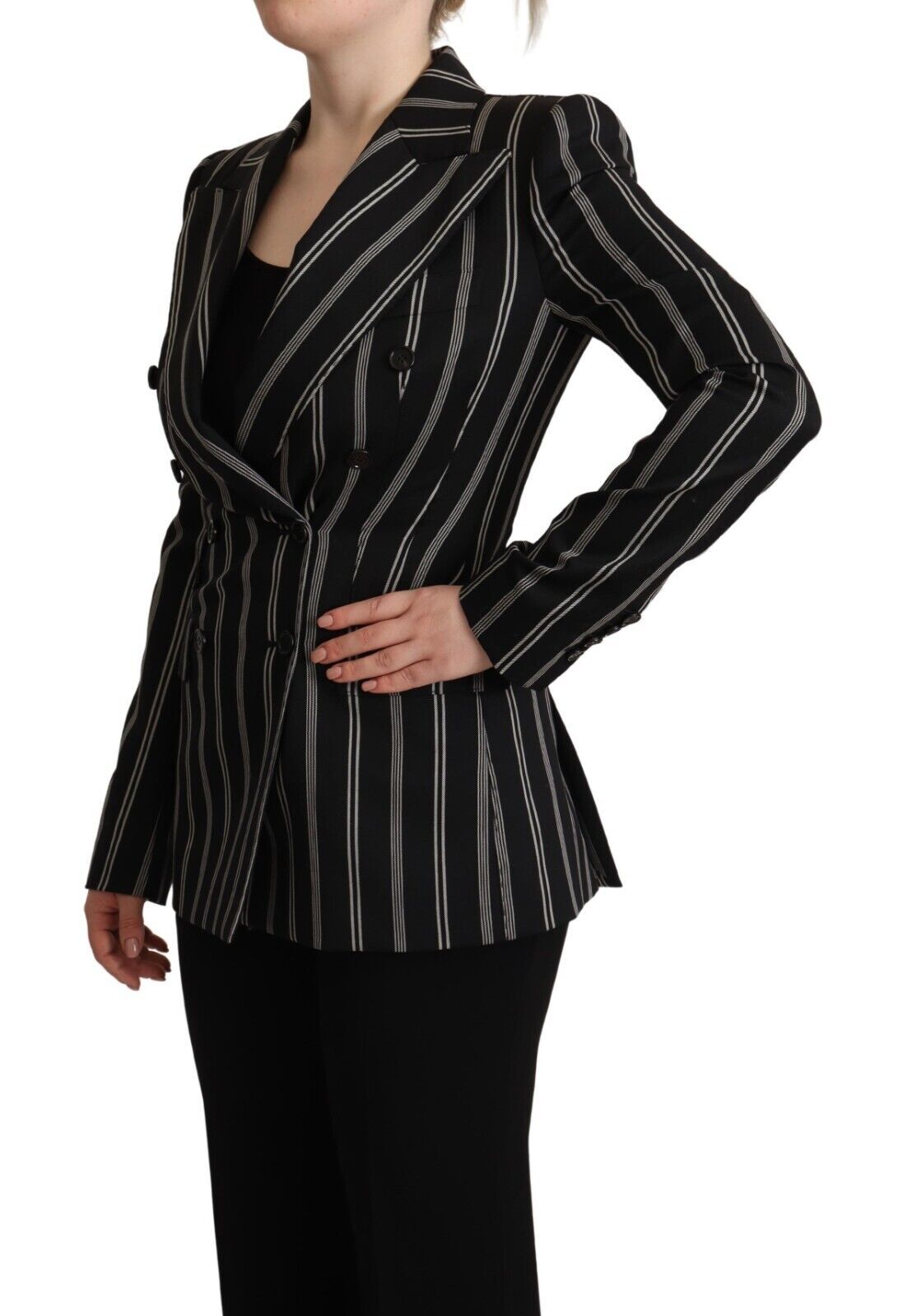 Dolce &amp; Gabbana Elegant striped stretch wool jacket