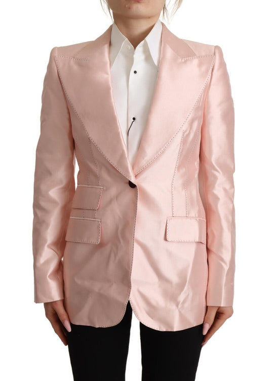 Dolce & Gabbana Elegante rosa Seidenblazerjacke