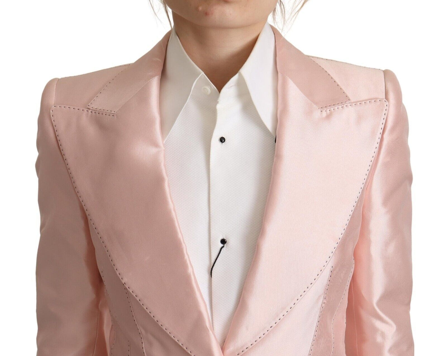 Dolce & Gabbana Elegante rosa Seidenblazerjacke