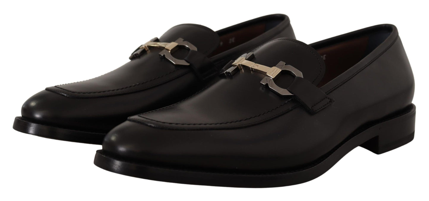 Salvatore Ferragamo Suave Schwarz Leder Gancio Bit Loafers