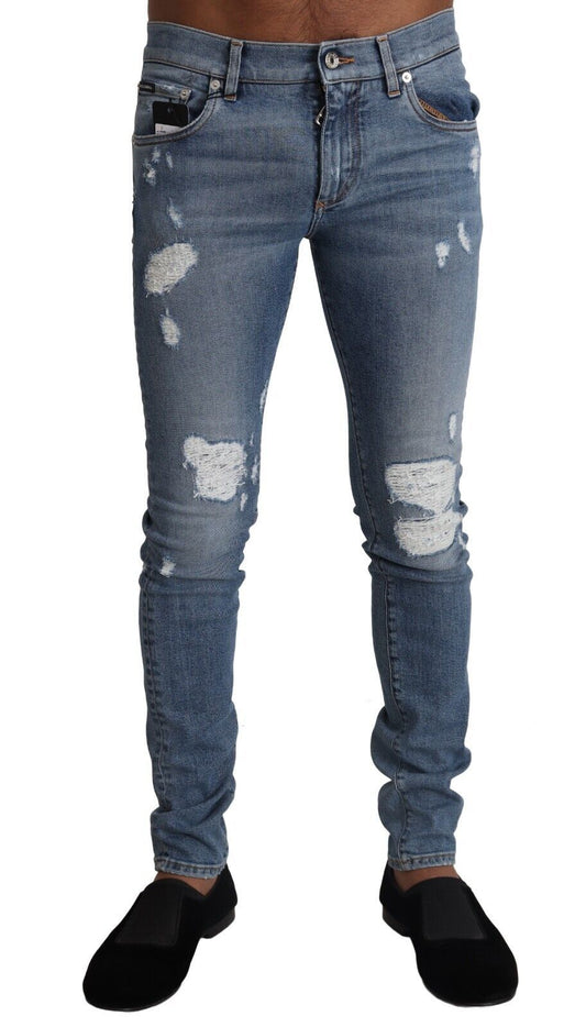 Dolce & Gabbana Elegante hellblaue Skinny Denim-Hose