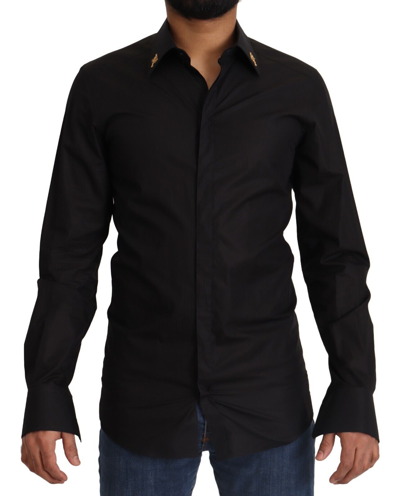 Dolce &amp; Gabbana Elegant Slim Fit Black Cotton Shirt