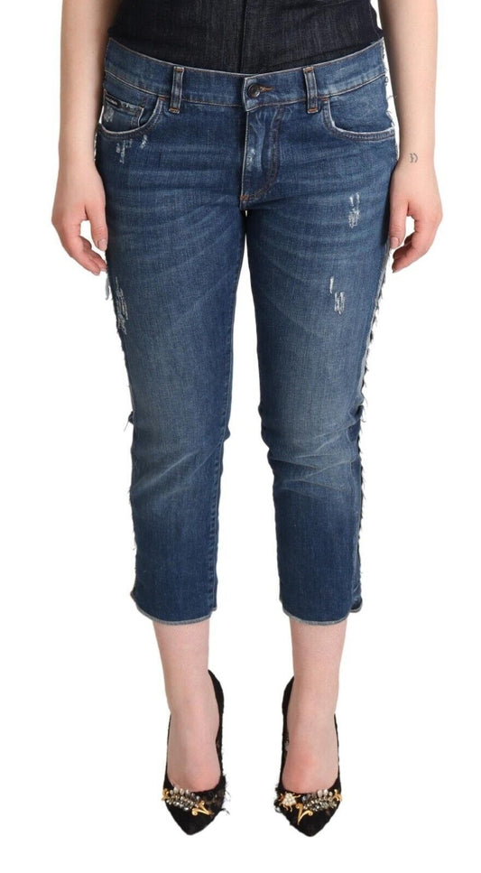 Dolce & Gabbana Elegante Mid-Waist Cropped Denim